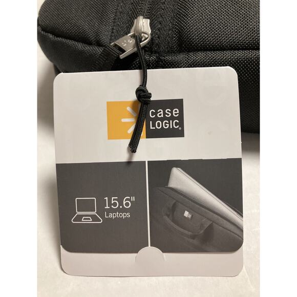 Case Logic Padded Zipper Case for 15.6” Laptop Canvas Outer Shell Black NWT - Picture 7 of 8